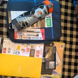 Five Star Yellow Notebook and Black Folder Set